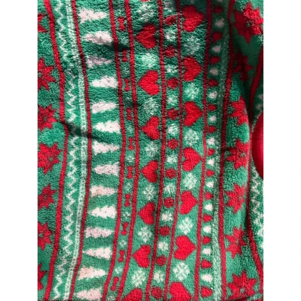 Tis the Season Dog Pajamas Large Green Red Fair Isle Fleece Holiday Pet Clothes